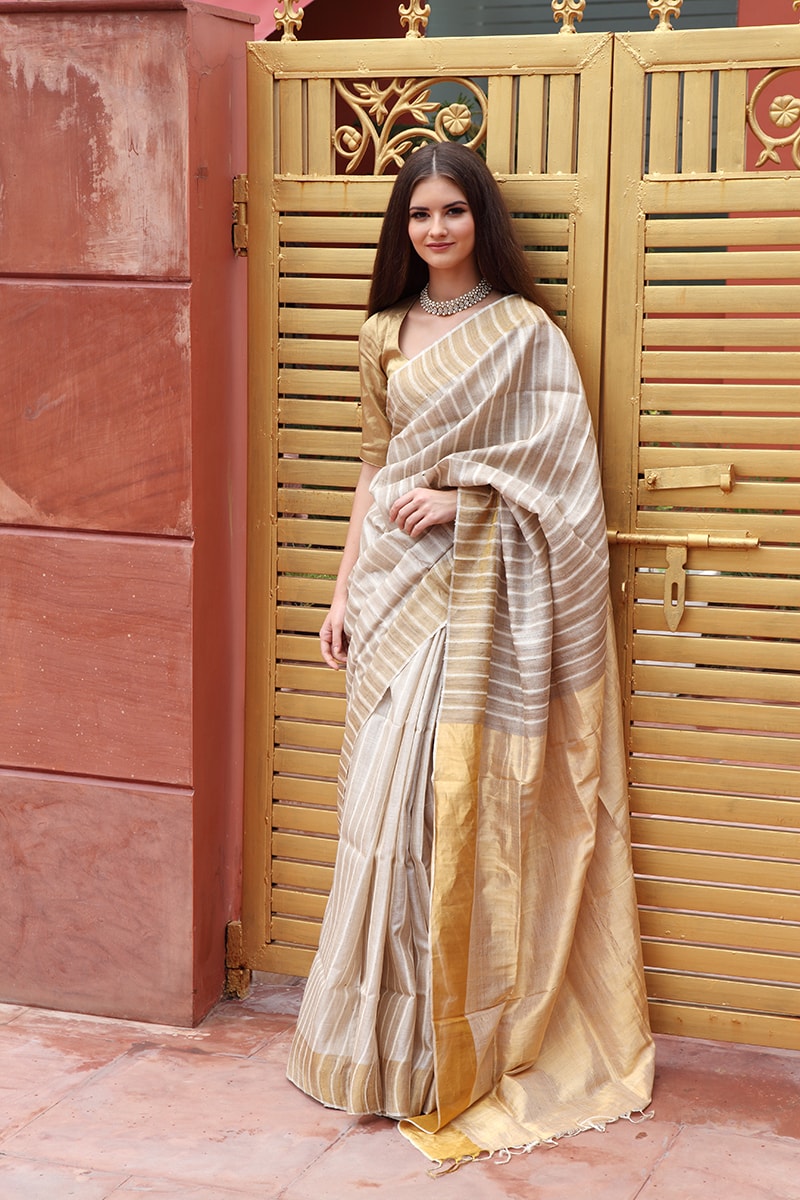 Taskeen Women's Unstitched Bhagalpuri Silk Dress Material MADHUBANI Design  [SUKSMADHRB11] Printed Golden : Amazon.in: Fashion
